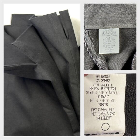 Theory Belisa BiStretch Black Slim Fit Pants Size 2 Stretch Tailored Workwear - Picture 8 of 11